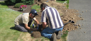 the Citrus Heights Irrigation Repair team fixes an underground leak